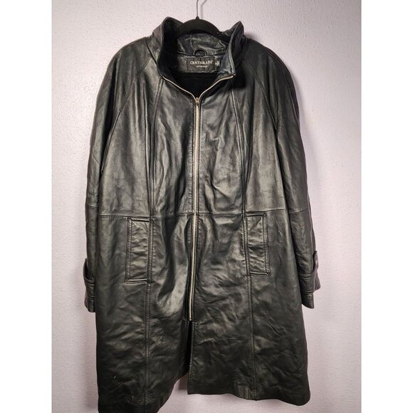 Centigrade Woman's Plus Leather Coat Butter Soft Zip Out Lining Black US/2X Gift - Picture 1 of 10